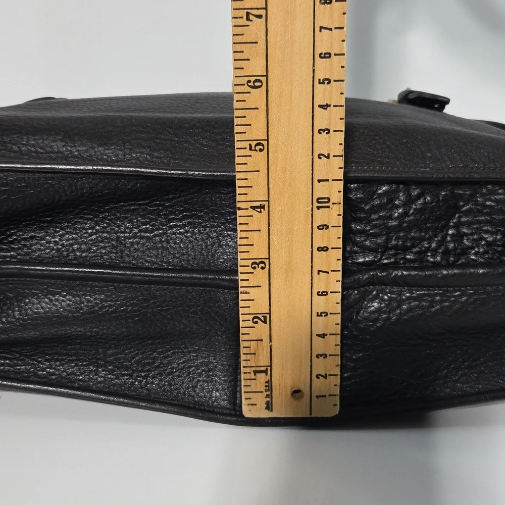 Vintage Chesneau Black Top Grain Leather Men's Briefcase